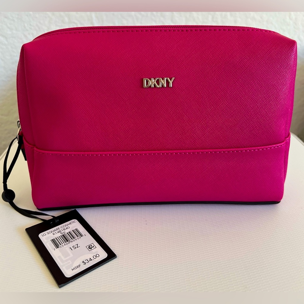DKNY Large Square Pink Cosmetic Case Bag
